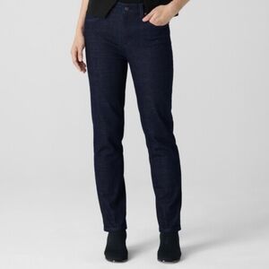 Eileen Fisher Womens Organic Cotton Blend Jeans Denim Dark Wash Sustainable S 6